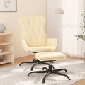 vidaXL, vidaXL Relaxsessel mit Hocker Creme Kunstleder