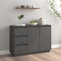vidaXL Sideboard Grau 111x34x75 cm Massivholz Kiefer