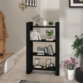 vidaXL Bücherregal/Raumteiler Schwarz 80x35x125 cm Massivholz Kiefer
