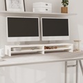 vidaXL Monitorständer Weiß 100x24x13 cm Massivholz Kiefer