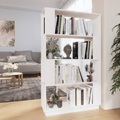 vidaXL Bücherregal/Raumteiler Weiß 80x25x132 cm Massivholz Kiefer