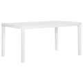 vidaXL Gartentisch 150x90x72 cm PP Weiß