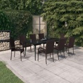 vidaXL 9-tlg. Garten-Essgruppe Braun und Schwarz