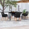 vidaXL 5-tlg. Garten-Essgruppe mit Kissen Schwarz