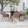 vidaXL 5-tlg. Garten-Essgruppe mit Kissen Braun
