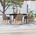 vidaXL 5-tlg. Garten-Essgruppe mit Kissen Braun