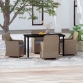 vidaXL 5-tlg. Garten-Essgruppe mit Kissen Braun