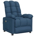 vidaXL, vidaXL Massagesessel mit Liegefunktion Blau Stoff