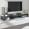 vidaXL, vidaXL Monitorständer Grau 60x24x10,5 cm Massivholz Kiefer