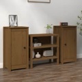 vidaXL Sideboards 2 Stk. Honigbraun 40x35x80 cm Massivholz Kiefer