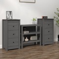 vidaXL Sideboards 2 Stk. Grau 40x35x80 cm Massivholz Kiefer