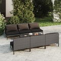 vidaXL 7-tlg. Garten-Lounge-Set mit Kissen Poly Rattan Dunkelgrau