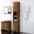 vidaXL Badezimmerschrank Räuchereiche 30x30x183,5 cm Holzwerkstoff