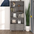 vidaXL Highboard Massivholz Kiefer Hellgrau