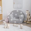 vidaXL Kindersofa Hellgrau mit Sternen Weich Plüsch