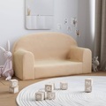 vidaXL Kindersofa 2-Sitzer Creme Weich Plüsch