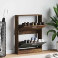vidaXL Schuhschrank Räuchereiche 59x17x81 cm Holzwerkstoff
