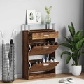 vidaXL Schuhschrank Räuchereiche 63x24x104 cm Holzwerkstoff