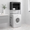 vidaXL, vidaXL Waschmaschinenregal 2 Ablagen Schwarz 71x29,5x170,5 cm Eisen