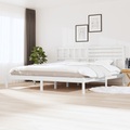 vidaXL Massivholzbett Weiß Kiefer 180x200 cm 6FT Super King