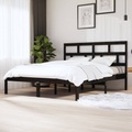 vidaXL Massivholzbett Schwarz Kiefer 160x200 cm