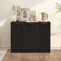 vidaXL Sideboard Schwarz 90,5x30x70 cm Holzwerkstoff