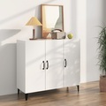vidaXL Sideboard Hochglanz-Weiß 90x34x80 cm Holzwerkstoff