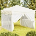 vidaXL, vidaXL Partyzelt Faltbar mit Seitenwänden Creme 3x3 m