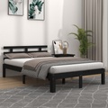 vidaXL Massivholzbett Schwarz 200x200 cm