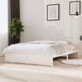 vidaXL Massivholzbett Weiß 135x190 cm 4FT6 Double