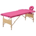Lightwin, Massagetisch Klappbar 2 Zonen Holz Rosa