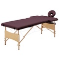 Diverse Hardware, Massagetisch Klappbar 2 Zonen Holz Dunkellila