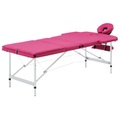 Lightwin, Massagetisch Klappbar 3 Zonen Aluminium Rosa