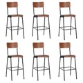 vidaXL Barhocker 6 Stk. Massives Sperrholz Stahl