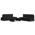 Diverse Hardware, 5-tlg. Garten-Lounge-Set Poly Rattan Schwarz
