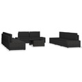 Diverse Hardware, 10-tlg. Garten-Lounge-Set Poly Rattan Schwarz