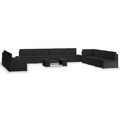 Diverse Hardware, 10-tlg. Garten-Lounge-Set Poly Rattan Schwarz