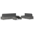 Diverse Hardware, 6-tlg. Garten-Lounge-Set Poly Rattan Grau