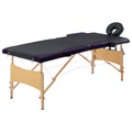 Velleman, Massagetisch Klappbar 2 Zonen Holz Schwarz