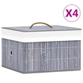 vidaXL, vidaXL Bambus Aufbewahrungsboxen 4 Stk. Grau