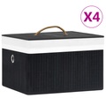 vidaXL, vidaXL Bambus Aufbewahrungsboxen 4 Stk. Schwarz
