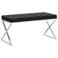 vidaXL Bank 97 cm Schwarz Samt und Edelstahl