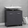 vidaXL Badezimmerschrank Hochglanz-Grau 60x33x58 cm Spanplatte
