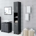 vidaXL Badezimmerschrank Grau 30x30x183,5 cm Spanplatte