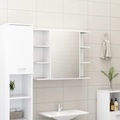 vidaXL Bad-Spiegelschrank Weiß 80x20,5x64 cm Spanplatte