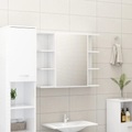 vidaXL Bad-Spiegelschrank Hochglanz-Weiß 80x20,5x64 cm Spanplatte