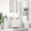 vidaXL Badezimmerschrank Hochglanz-Weiß 60x33x58 cm Spanplatte