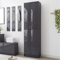 vidaXL Garderobenschrank Hochglanz-Grau 55x25x189 cm Spanplatte