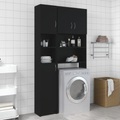 vidaXL Badezimmerschrank Schwarz 32×25,5×190 cm Spanplatte