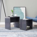 vidaXL Couchtisch-Set Hochglanz-Grau 48 x 30 x 45 cm Spanplatte